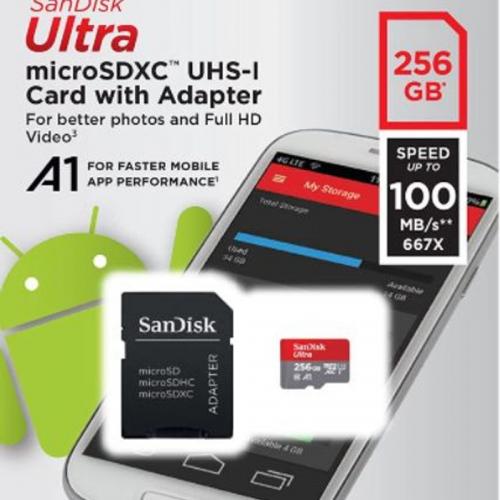 Cartão MicroSD 256GB Classe 10 Ultra Sandisk