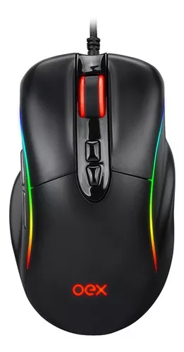 Mouse Gamer USB 14400DPI RGB Titan MS318 Preto OEX