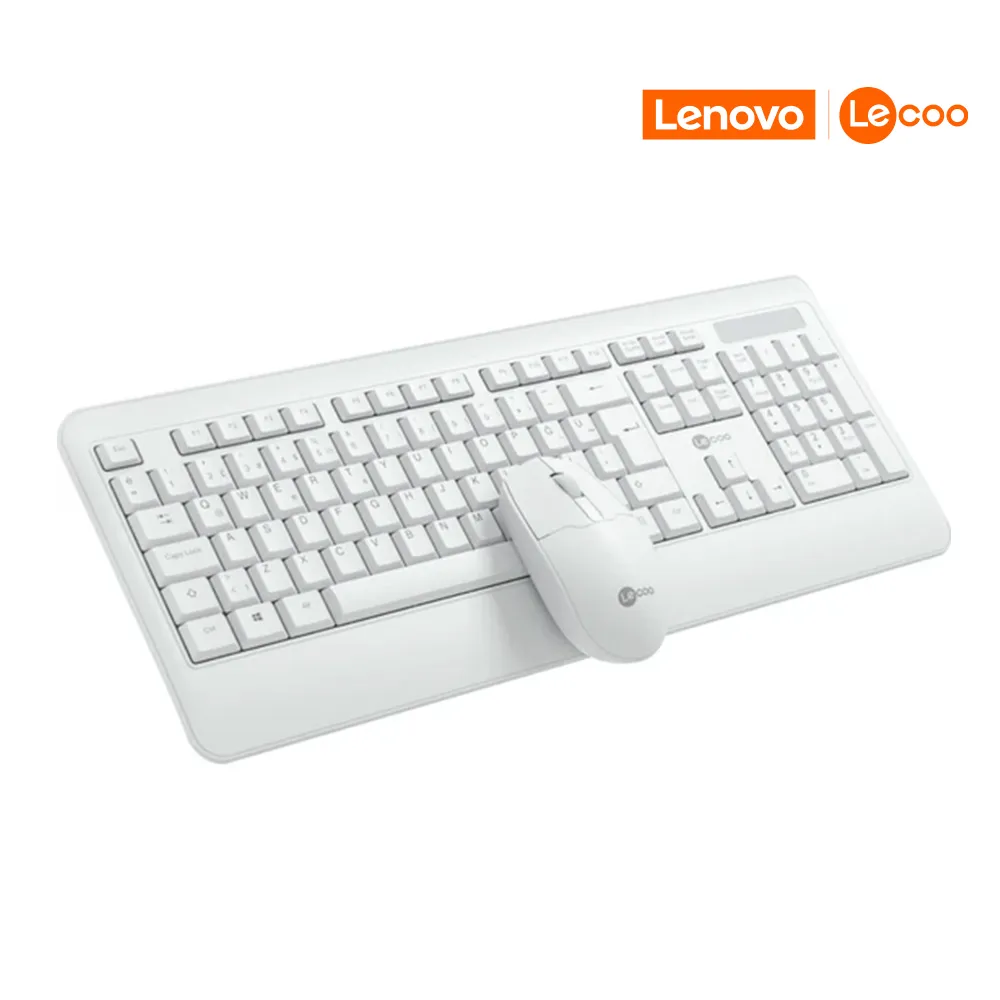 Kit Teclado e Mouse Wireless K-W202 Branco LECCO