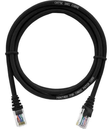 Patch Cord CAT5E 2,5m 100% Cobre Preto Soho Plus