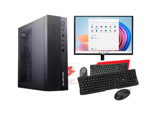 Computador Slim Completo Celeron Dual 8G SSD 256GB, Teclado e Mouse USB + Monitor LED 20"